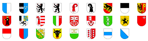 The Swiss cantons' coat of arms